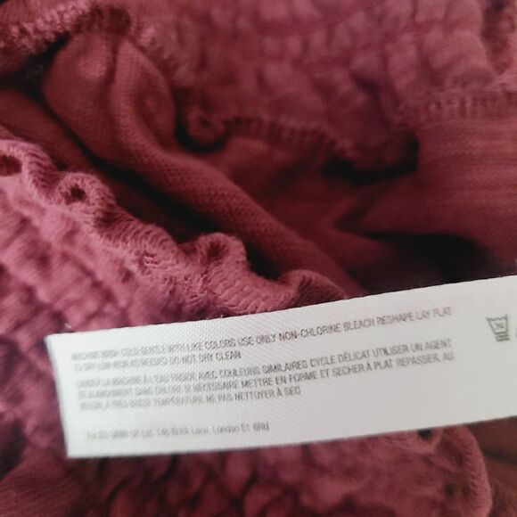 Saturday Sunday Anthropologie Top XS Burgundy‎ Red Flare Sleeve Boho Tee Shirt - Picture 8 of 9